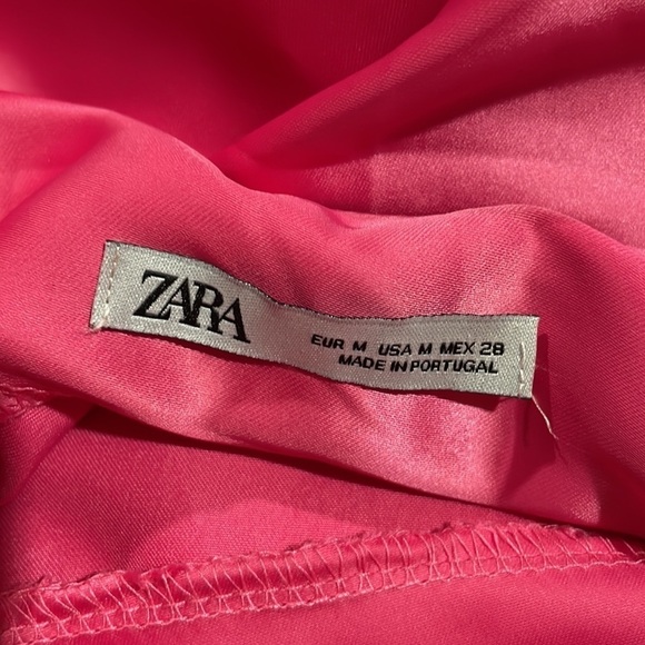 Zara Bloggers Favorite Barbie Bright Pink Satin Midi Slip Dress - Picture 3 of 11